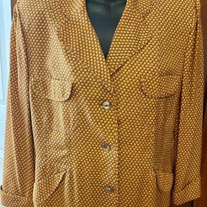 Jones New York Retro Silk Blouse  ~ Size 12   "NWOT"